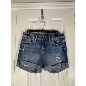 Silver Womens Boyfriend Jean Shorts Size 25